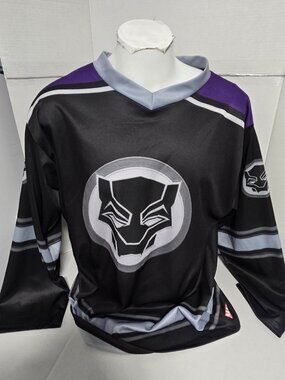 Marvel Black Panther Hockey Jersey Costume Adult One Size Official Licensed